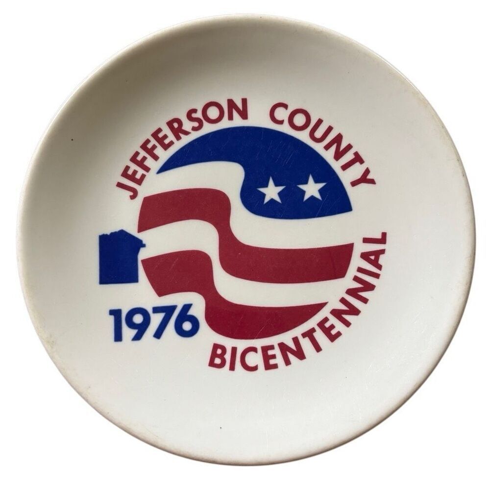 Jefferson County Pennsylvania 8 1/4” Vintage 1976 Bicentennial Plate